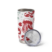 Morocco Christmas Tumbler Cup with Red Horse Santa Hat Arabesque Pattern and Holiday Icons Design - Wonder Print Shop