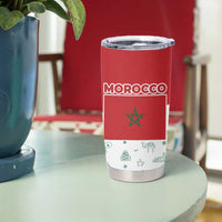 Morocco Christmas Tumbler Cup with Red Horse Santa Hat Arabesque Pattern and Holiday Icons Design - Wonder Print Shop