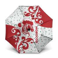 Morocco Christmas Umbrella with Red Horse Santa Hat Arabesque Pattern and Holiday Icons Design - Wonder Print Shop