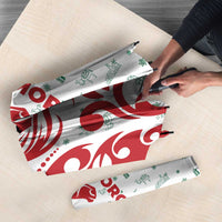 Morocco Christmas Umbrella with Red Horse Santa Hat Arabesque Pattern and Holiday Icons Design - Wonder Print Shop