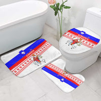 Slovenia Christmas Bathroom Set with Saint Nicholas White Horse Snowflake Pattern and National Flag Design - Wonder Print Shop