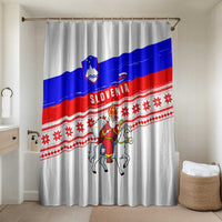 Slovenia Christmas Bathroom Set with Saint Nicholas White Horse Snowflake Pattern and National Flag Design - Wonder Print Shop