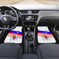 Slovenia Christmas Car Mats with Saint Nicholas White Horse Snowflake Pattern and National Flag Design - Wonder Print Shop
