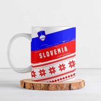 Slovenia Christmas Ceramic Mug with Saint Nicholas White Horse Snowflake Pattern and National Flag Design - Wonder Print Shop