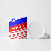 Slovenia Christmas Ceramic Mug with Saint Nicholas White Horse Snowflake Pattern and National Flag Design - Wonder Print Shop