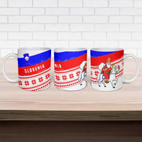 Slovenia Christmas Ceramic Mug with Saint Nicholas White Horse Snowflake Pattern and National Flag Design - Wonder Print Shop