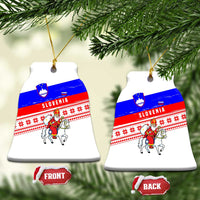 Slovenia Christmas Ceramic Ornament with Saint Nicholas White Horse Snowflake Pattern and National Flag Design - Wonder Print Shop