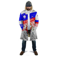 Slovenia Christmas Cloak with Saint Nicholas White Horse Snowflake Pattern and National Flag Design - Wonder Print Shop