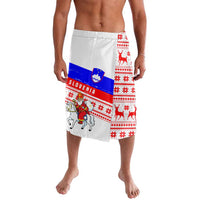 Slovenia Christmas Lavalava with Saint Nicholas White Horse Snowflake Pattern and National Flag Design - Wonder Print Shop