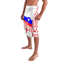 Slovenia Christmas Lavalava with Saint Nicholas White Horse Snowflake Pattern and National Flag Design - Wonder Print Shop