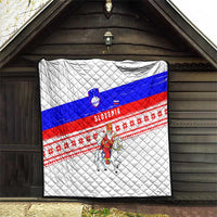 Slovenia Christmas Quilt with Saint Nicholas White Horse Snowflake Pattern and National Flag Design - Wonder Print Shop