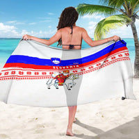 Slovenia Christmas Sarong with Saint Nicholas White Horse Snowflake Pattern and National Flag Design - Wonder Print Shop