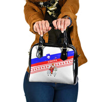 Slovenia Christmas Shoulder Handbag with Saint Nicholas White Horse Snowflake Pattern and National Flag Design - Wonder Print Shop