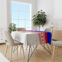 Slovenia Christmas Tablecloth with Saint Nicholas White Horse Snowflake Pattern and National Flag Design - Wonder Print Shop