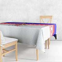 Slovenia Christmas Tablecloth with Saint Nicholas White Horse Snowflake Pattern and National Flag Design - Wonder Print Shop