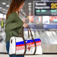Slovenia Christmas Travel Bag with Saint Nicholas White Horse Snowflake Pattern and National Flag Design - Wonder Print Shop