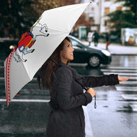 Slovenia Christmas Umbrella with Saint Nicholas White Horse Snowflake Pattern and National Flag Design - Wonder Print Shop