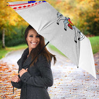 Slovenia Christmas Umbrella with Saint Nicholas White Horse Snowflake Pattern and National Flag Design - Wonder Print Shop