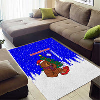 Slovenia Christmas Area Rug with Bear Potica Cake Snowy Tree and National Emblem Design - Wonder Print Shop