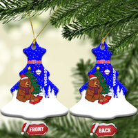 Slovenia Christmas Ceramic Ornament with Bear Potica Cake Snowy Tree and National Emblem Design - Wonder Print Shop