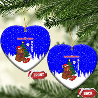 Slovenia Christmas Ceramic Ornament with Bear Potica Cake Snowy Tree and National Emblem Design - Wonder Print Shop