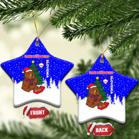 Slovenia Christmas Ceramic Ornament with Bear Potica Cake Snowy Tree and National Emblem Design - Wonder Print Shop