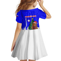 Slovenia Christmas Family Matching Mermaid Dress and Hawaiian Shirt with Bear Potica Cake Snowy Tree and National Emblem Design - Wonder Print Shop