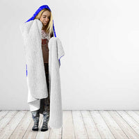 Slovenia Christmas Hooded Blanket with Bear Potica Cake Snowy Tree and National Emblem Design - Wonder Print Shop