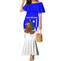 Slovenia Christmas Mermaid Dress with Bear Potica Cake Snowy Tree and National Emblem Design - Wonder Print Shop