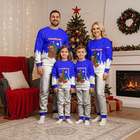 Slovenia Christmas Pajama Set with Bear Potica Cake Snowy Tree and National Emblem Design - Wonder Print Shop