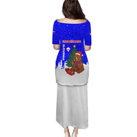 Slovenia Christmas Puletasi with Bear Potica Cake Snowy Tree and National Emblem Design - Wonder Print Shop