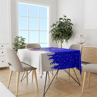 Slovenia Christmas Tablecloth with Bear Potica Cake Snowy Tree and National Emblem Design - Wonder Print Shop