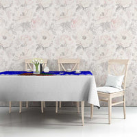 Slovenia Christmas Tablecloth with Bear Potica Cake Snowy Tree and National Emblem Design - Wonder Print Shop