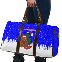 Slovenia Christmas Travel Bag with Bear Potica Cake Snowy Tree and National Emblem Design - Wonder Print Shop