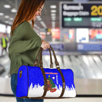 Slovenia Christmas Travel Bag with Bear Potica Cake Snowy Tree and National Emblem Design - Wonder Print Shop