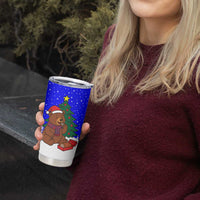 Slovenia Christmas Tumbler Cup with Bear Potica Cake Snowy Tree and National Emblem Design - Wonder Print Shop