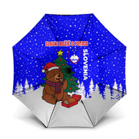 Slovenia Christmas Umbrella with Bear Potica Cake Snowy Tree and National Emblem Design - Wonder Print Shop
