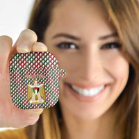 Palestine Christmas AirPods Case with Red-Green Pattern, Golden Eagle Emblem, and Jesus Holding Flag Motif - Wonder Print Shop