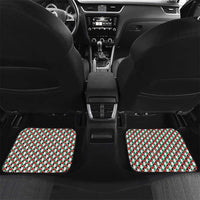 Palestine Christmas Car Mats with Red-Green Pattern, Golden Eagle Emblem, and Jesus Holding Flag Motif - Wonder Print Shop