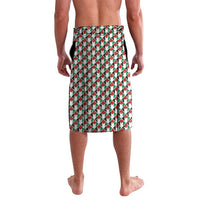 Palestine Christmas Lavalava with Red-Green Pattern, Golden Eagle Emblem, and Jesus Holding Flag Motif - Wonder Print Shop