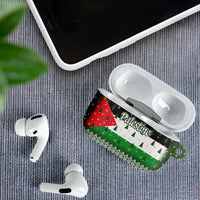 Palestine Christmas AirPods Case with Green-White Theme, Tree Ornaments, and Nativity Scene Motif - Wonder Print Shop