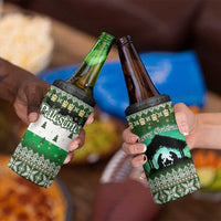 Palestine Christmas 4 in 1 Can Cooler Tumbler with Green-White Theme, Tree Ornaments, and Nativity Scene Motif - Wonder Print Shop