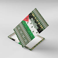 Palestine Christmas Canvas Wall Art with Green-White Theme, Tree Ornaments, and Nativity Scene Motif - Wonder Print Shop