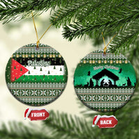 Palestine Christmas Ceramic Ornament with Green-White Theme, Tree Ornaments, and Nativity Scene Motif - Wonder Print Shop