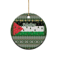Palestine Christmas Ceramic Ornament with Green-White Theme, Tree Ornaments, and Nativity Scene Motif - Wonder Print Shop