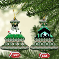 Palestine Christmas Ceramic Ornament with Green-White Theme, Tree Ornaments, and Nativity Scene Motif - Wonder Print Shop