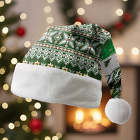 Palestine Christmas Santa Hat with Green-White Theme, Tree Ornaments, and Nativity Scene Motif - Wonder Print Shop