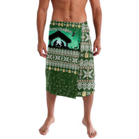 Palestine Christmas Lavalava with Green-White Theme, Tree Ornaments, and Nativity Scene Motif - Wonder Print Shop
