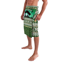Palestine Christmas Lavalava with Green-White Theme, Tree Ornaments, and Nativity Scene Motif - Wonder Print Shop