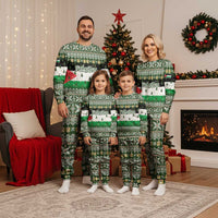 Palestine Christmas Pajama Set with Green-White Theme, Tree Ornaments, and Nativity Scene Motif - Wonder Print Shop